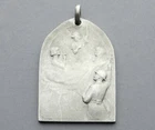 Antique Religious Pendant. Joan of Arc and Saint Michael, Medal By Bazor.