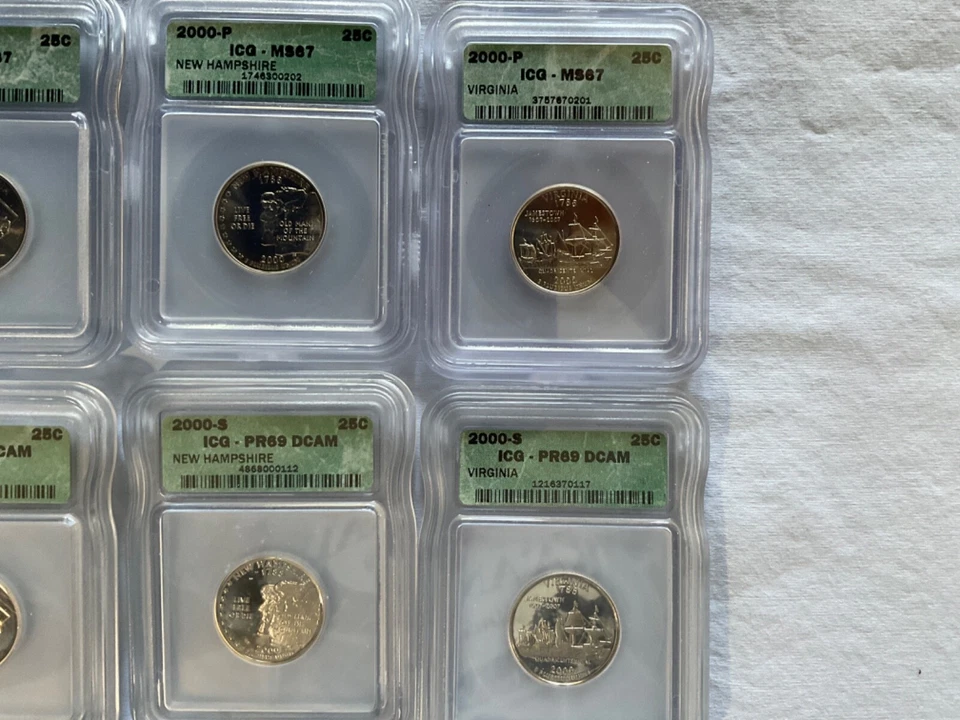 Year 2000 United States mint state quarters a lot of 10 graded by ICG - Image 3 of 4