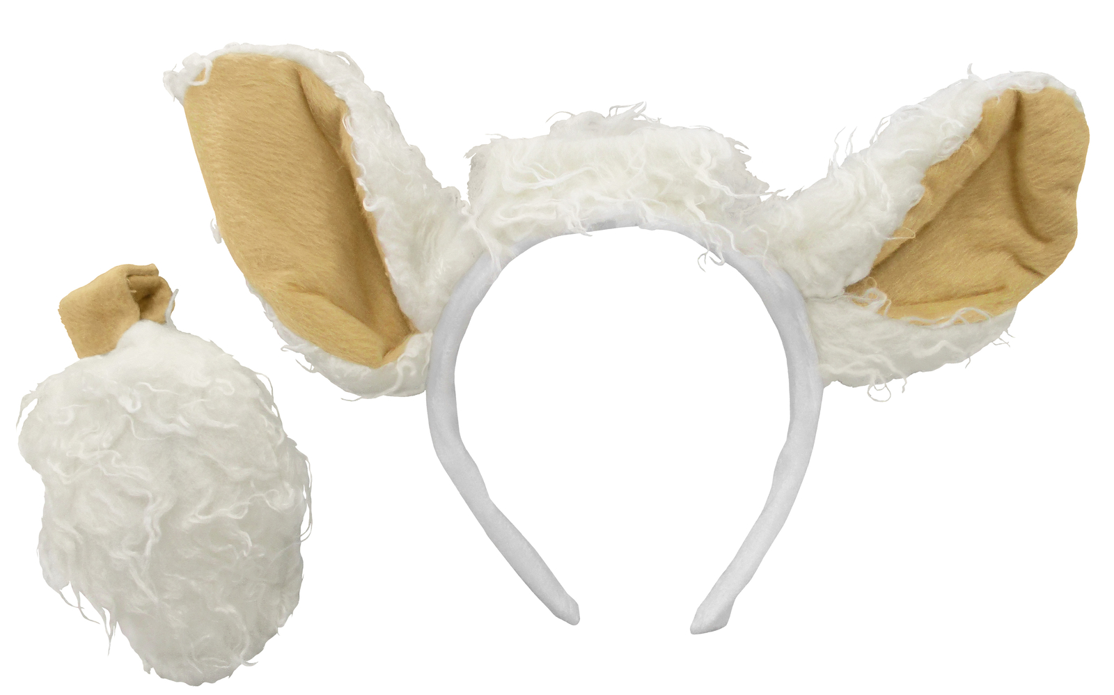 Unisex Adult Child Llama Ears Headband Tail Costume Set Dress Up Accessories