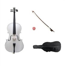 Merano 1/4 Cello with Bag, Bow, Rosin for Student, Beginner - White