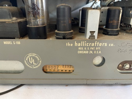 Receptor de radio de tubo de onda corta The Hallicrafters Co modelo S-108 de colección - Imagen 15 de 21