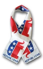 Republican Elephant Lightweight Flag Printed Knitted Style Scarf 8"x60"