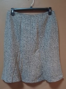 Vintage sz 12 Josephine Chaus Black & White Lined Silk & Viscose side zip Skirt 