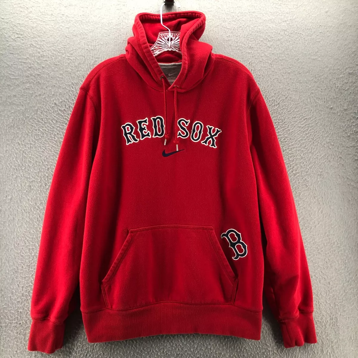 Nike Mens Boston Red Sox Sweatshirt Hoodie Center Swoosh Extra Large Red XL