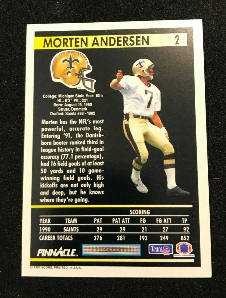 1991 SCORE PINNACLE FOOTBALL - (GROUP 2 OF 2)  - Complete Your Set- YOU PICK!   - Image 3 of 4