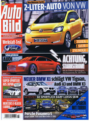 Auto Bild 2009-43 Audi E-Tron,VW 2-Liter-Auto, Panamera S, X1,750i, S500, Lexus