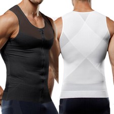 Fajas Colombianas para Hombres Men BODY SHAPER ABDOMEN CONTROL TANK Zip Girdles
