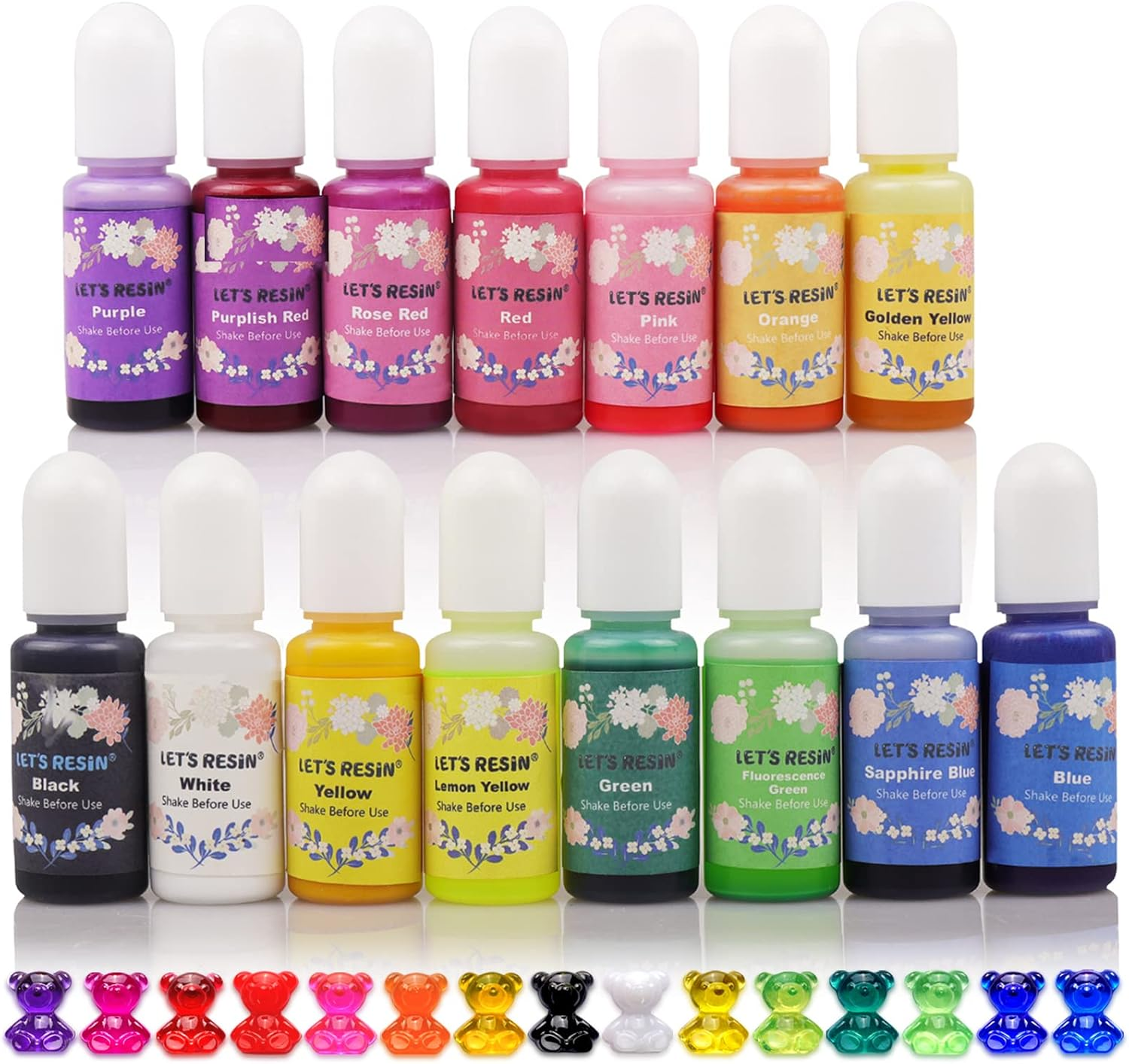 Epoxy Resin Dye,15 Color Translucent Epoxy Resin Pigment,Odorless Concentrated E