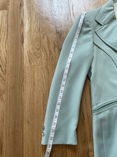 Vintage 60s Disco Leisure Suit Blazer Sport Coat Mint Green Union USA Made 40S - Picture 14 of 14