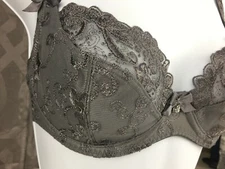 Sexy Lingerie Lace Plunge Underwire Bra Charcoal Grey - Alegro 9012 - Size 30-40