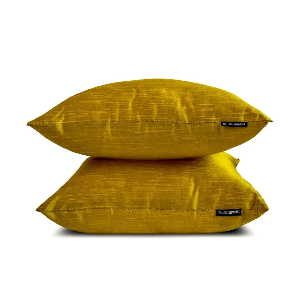 Capa de travesseiro dourada de seda sólida pacote com 2 - ouro escuro luxo - Imagem 3 de 4