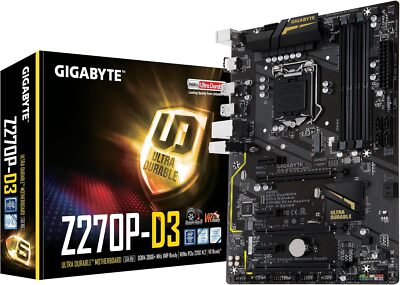 GIGABYTE Z270P-D3 GA-Z270P-D3 LGA 1151 DDR4 Intel Z270 SATA3 USB 3.1 Motherboard
