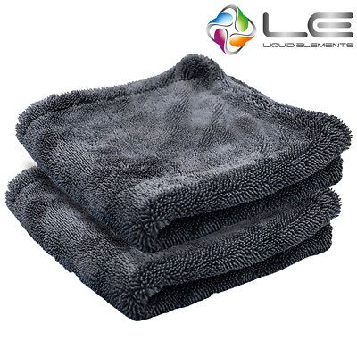 2x Liquid Elements Black Hole Trockentuch Mikrofaser Tuch 40x40cm 1300GSM