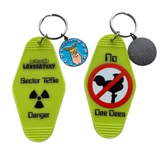 Dexter’s Laboratory Lab Keychain - Cartoon Network  Enamel Charm Majory Glory