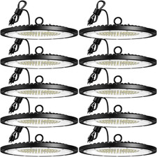 Amico 200W 10 Pack UFO LED High Bay Light 28,000Lm 5000K LED High Bay Lights wit