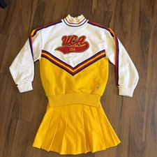 VTG 1980’s UCA Varsity Spirit Fashions Cheer Outfit Size 36 yellow Made in USA