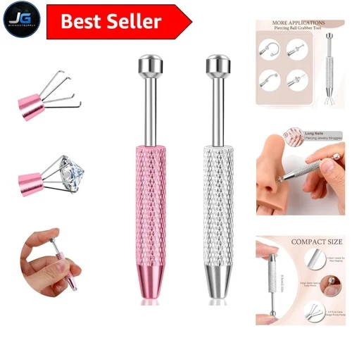 2Pcs Stainless Steel Piercing Ball Grabber Tool Set – Effortless Jewelry Changes - product listing photo