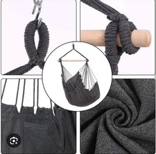 Y-Stop Hängeseil Schaukel Hängestuhl, Kissen enthalten - Beige (320 Pfund Max,