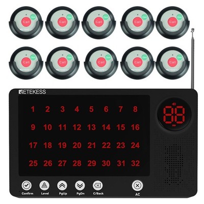 TH107 Wireless Caregiver Pager, Nurse Call System, Delete Call, Timeout Alert...
