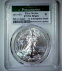 2021-P 1$ American Silver Eagle Dollar PCGS MS69 FS 1 oz 99% Silver 26stsc0212