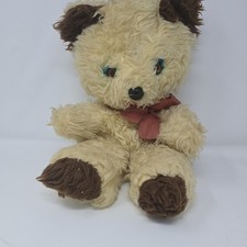 Vintage Well-Made Teddy Bear Happiness Aid 18" Plush Brown Curly Fur w/ Tags