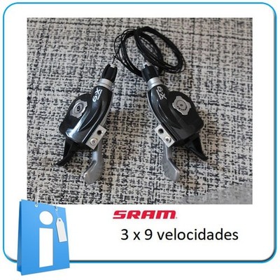 NOS Set Schaltgriffe SRAM X9 3 x 9-Gang Schwarz - Ohne Klemme