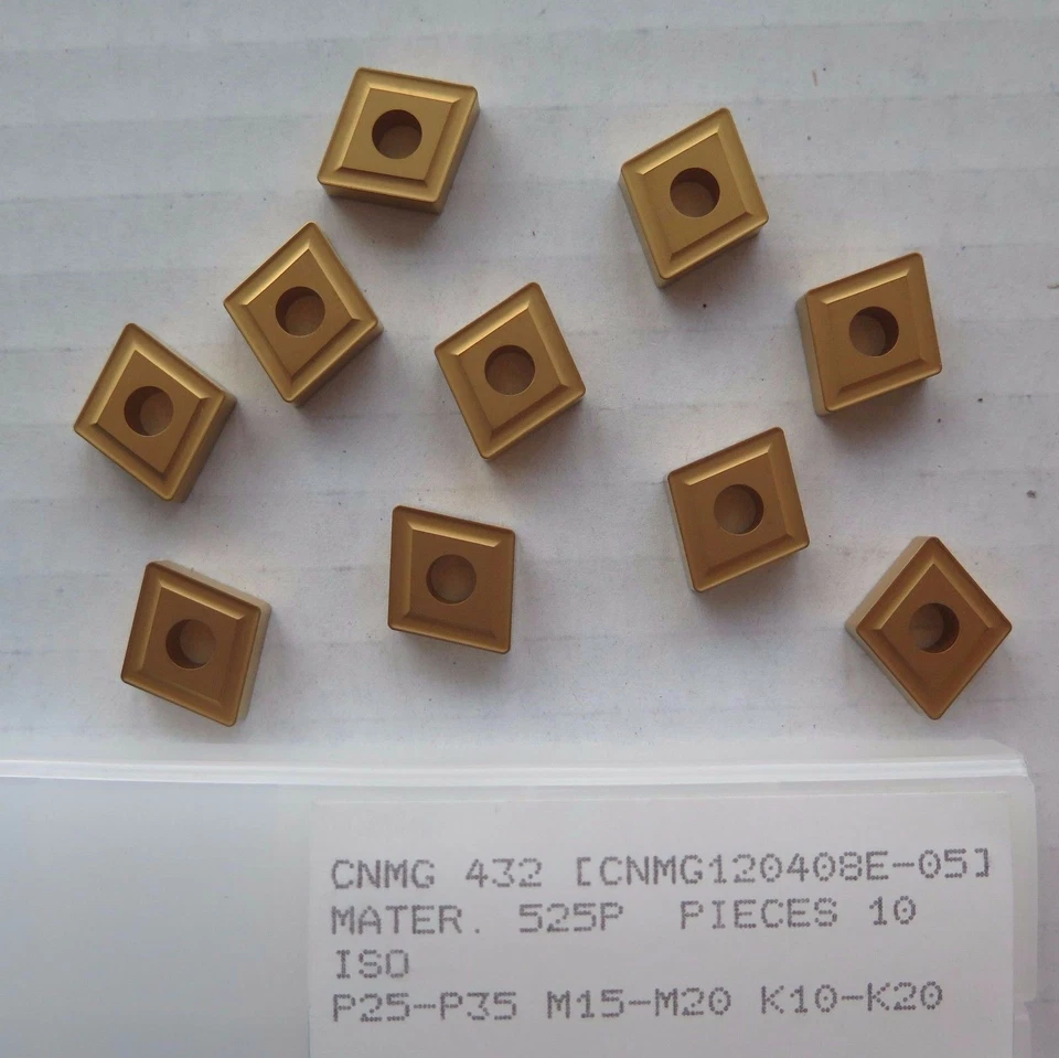 CNMG 432 Carbide Inserts Gold Turning Lathe Grade PRAMET SECO Lot of 10 New Pcs