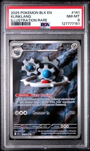Klinklang 141/086 Sv: Black Bolt Holo - PSA 8