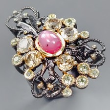 Jewellery Star Ruby Ring 925 Sterling Silver Size 6.5 /R435062