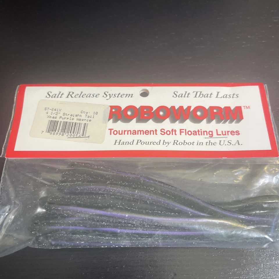 Lot of 5 Roboworm 4-1/2" Straight Tail Tournament Soft Floating Lures 5 Colors - Image 4 of 4