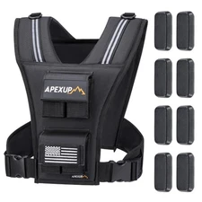APEXUP Adjustable Weighted Vest Men 20lbs/30lbs/40lbs Weights with Reflective...