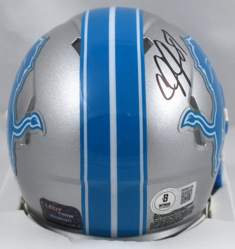 Calvin Johnson Autographed Detroit Lions Speed Mini Helmet - Beckett W Hologram - Picture 3 of 3