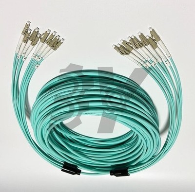 30M Fiber Optic Cable 10GB Indoor Armored LC-LC 8 Sstrand OM3 50/125 Multimode #