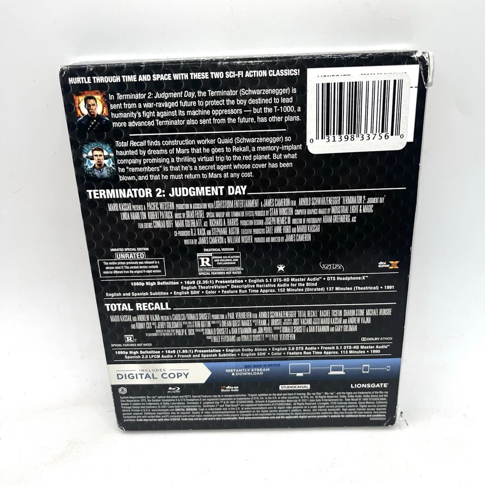 Terminator 2 & Total Recall Double Feature Steelbook  (Blu-Ray) - Image 3 of 4