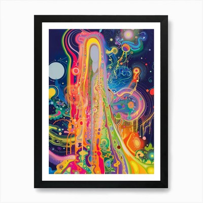 Psychedelic Woman 1 Kunstdruck gerahmt Wandbild Poster Leinwanddruck Bild