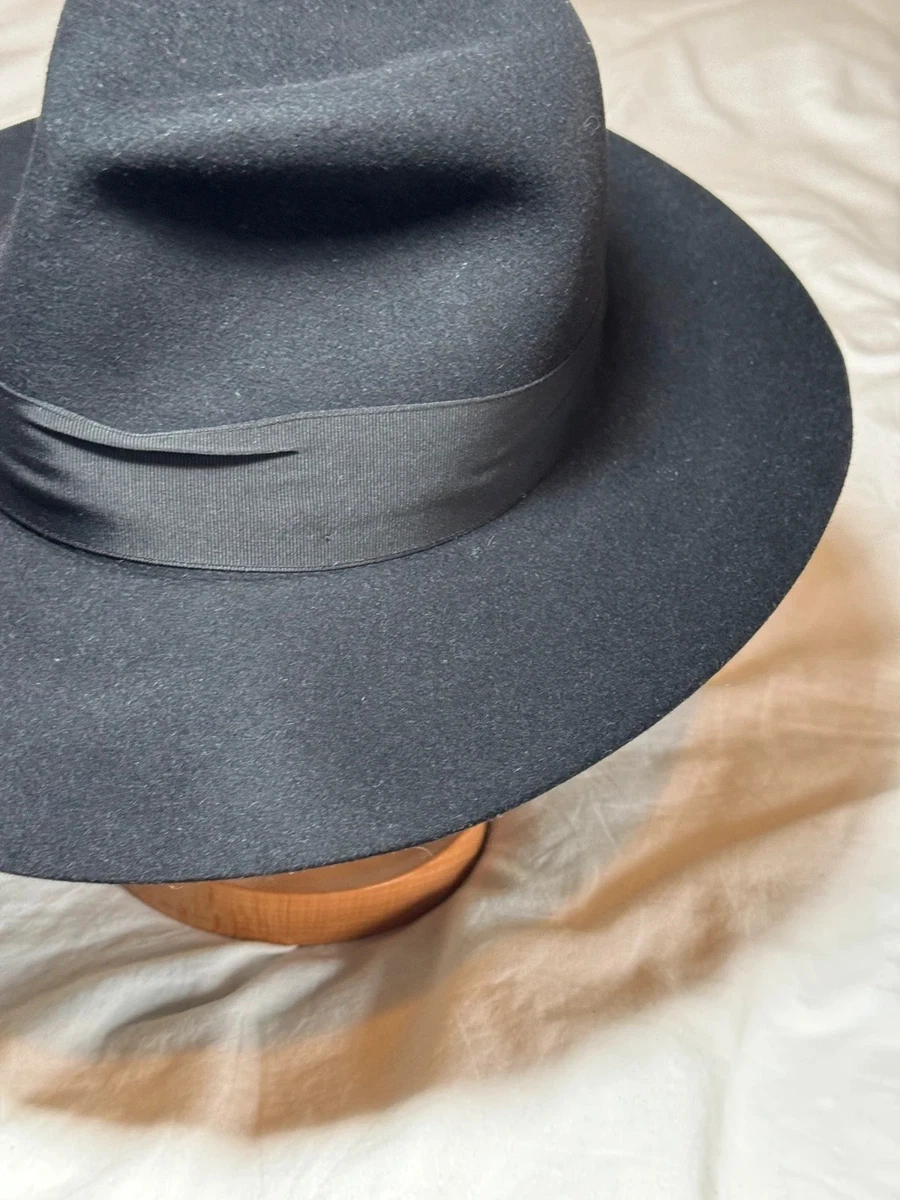 Fedora de fieltro negro Borsalino Alessandria talla 6 3/4/55 cm