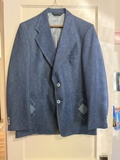 Cappotto sportivo tuta look denim blu unghie piegate vintage 52 taglia europea 