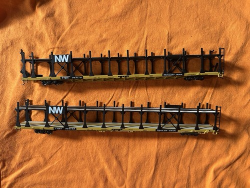 lot of 2 walthers ho scale auto carriers/racks N&W TTX # TTBX963770 ...
