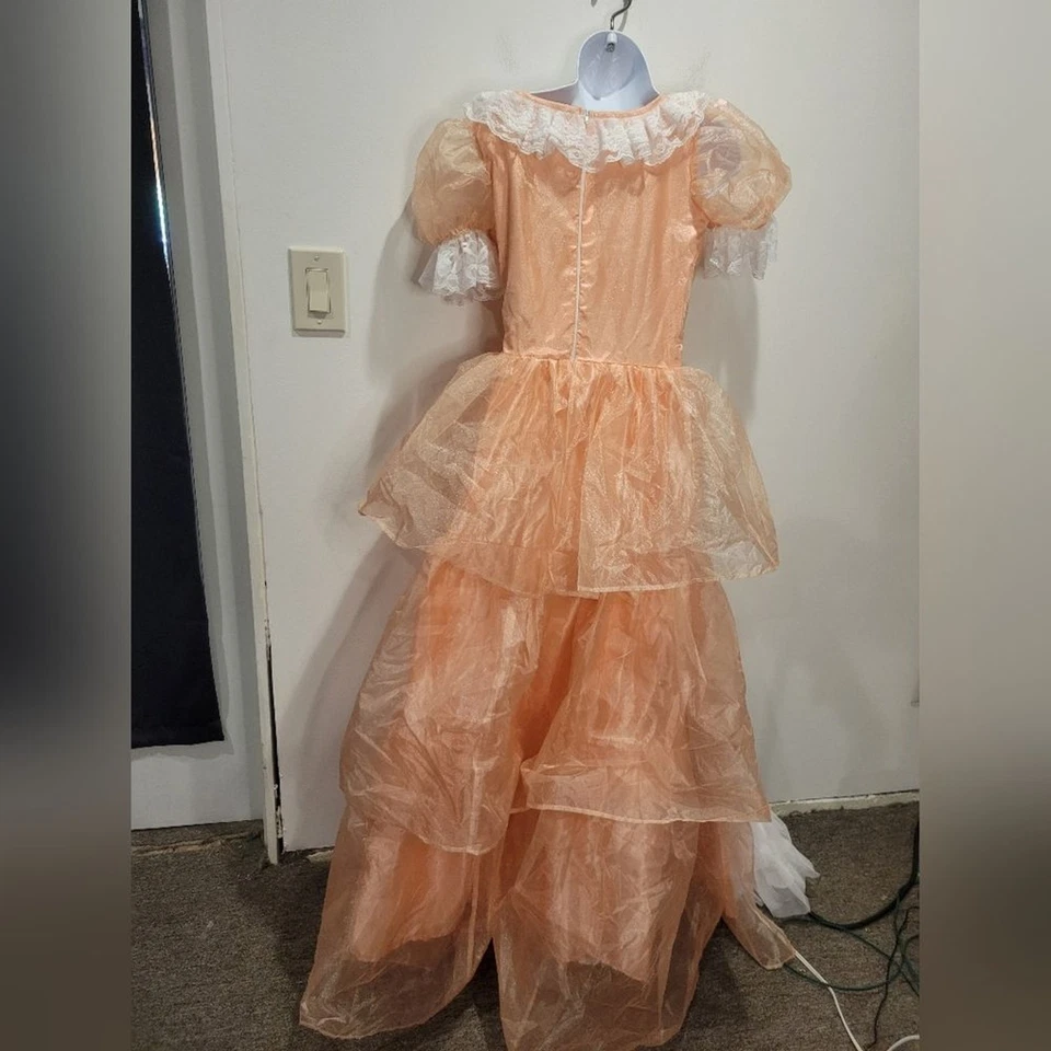 Vestido de Halloween Persiguiendo Luciérnagas Niños Talla 4/6 Melocotón/Blanco Southern Belle Foto 4 de 4