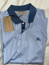 Authentic BURBERRY Light Blue Polo T-shirt S 