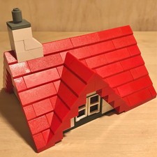 LEGO Roof: 45º Slope RED, Complete with Chimney, Dormer Window and Ridge