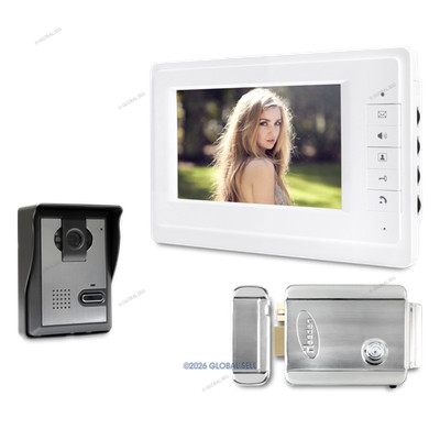 7inch Video Door Intercom System with Intra-monitor Audio Intercom for Apartment