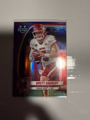 2024 Bowman University Chrome Fuchsia Refractor Brett Gabbert Miami (OH) #1/999