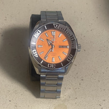 Seiko 5 Sports Mens Orange Dial Automatic Day...