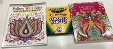 Lot Of 2 Coloring Books Follow Your Bliss Tula Pink 36 Colored Pencils NEW