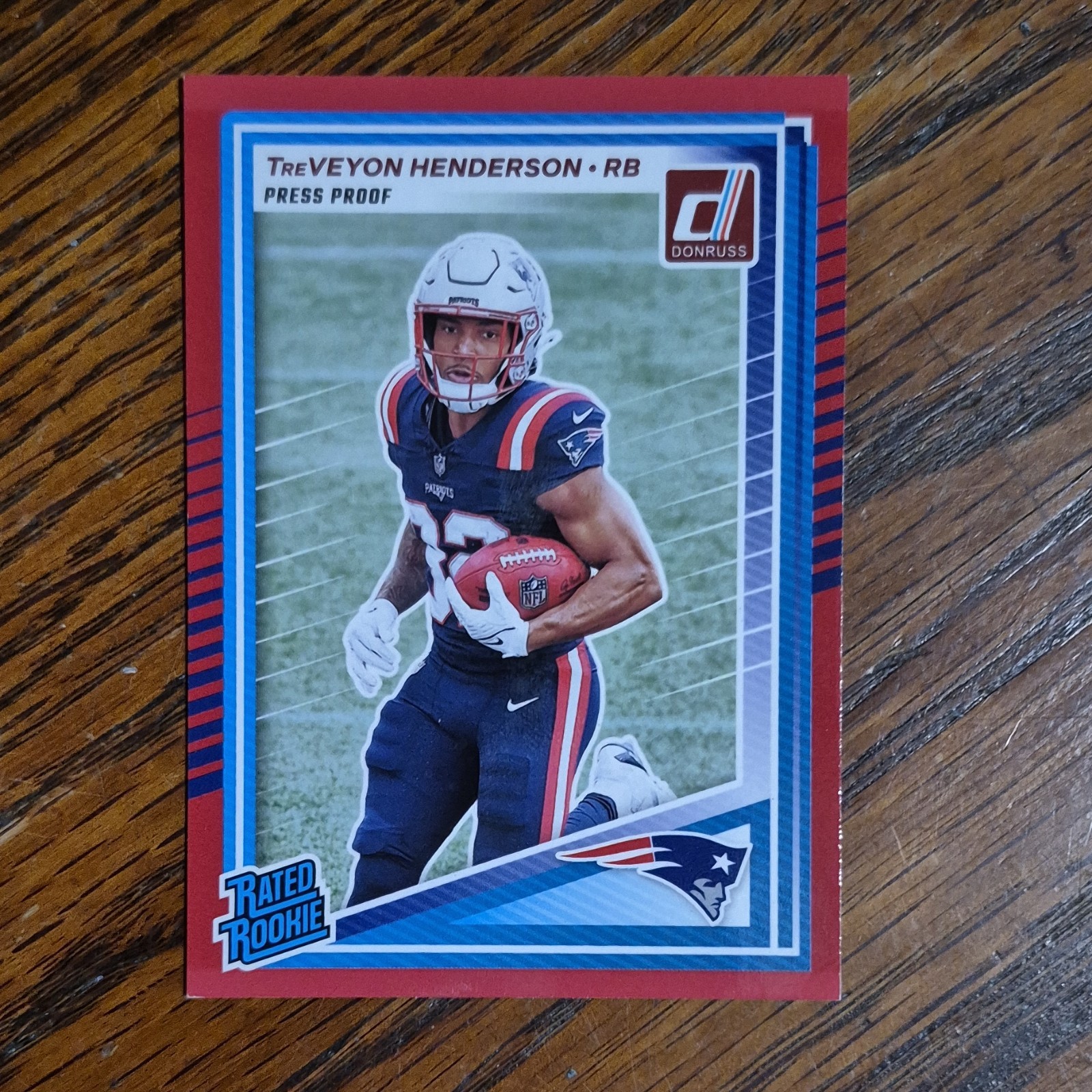Panini Donruss 2025 Treveyon Henderson 332 Rated Rookie Press Proof Red Patriots