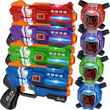 Laser Tag Sets 4 Pack Guns Vests LED Score Display