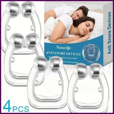 4x Silicone Magnetic Anti Snore Stop Snoring Nose Clip Sleeping Aid Apnea Guard