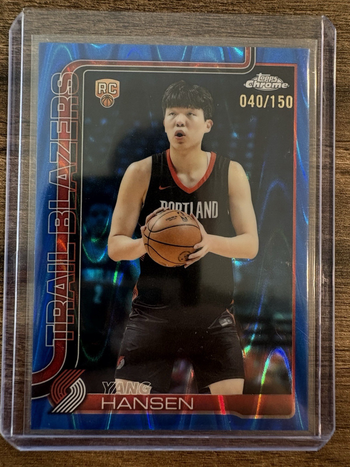 2025-26 Topps Chrome Yang Hansen #266 Blue RayWave Refractor RC  Rookie /150