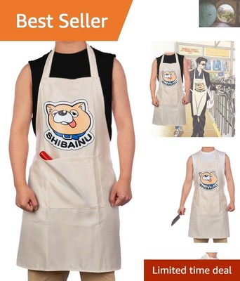Delightful Shiba Inu Printed Apron - Multifunctional Wear for Cooking & More